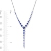 Thumbnail Image 3 of Blue Lab-Created Sapphire “Y” Necklace in Sterling Silver