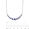 Thumbnail Image 3 of Blue Lab-Created Sapphire Graduated Necklace in Sterling Silver