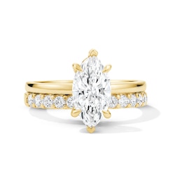 2 CT. T.W. Marquise-Cut Certified Lab-Grown Diamond Bridal Set in 14K Yellow Gold (F/VS2)