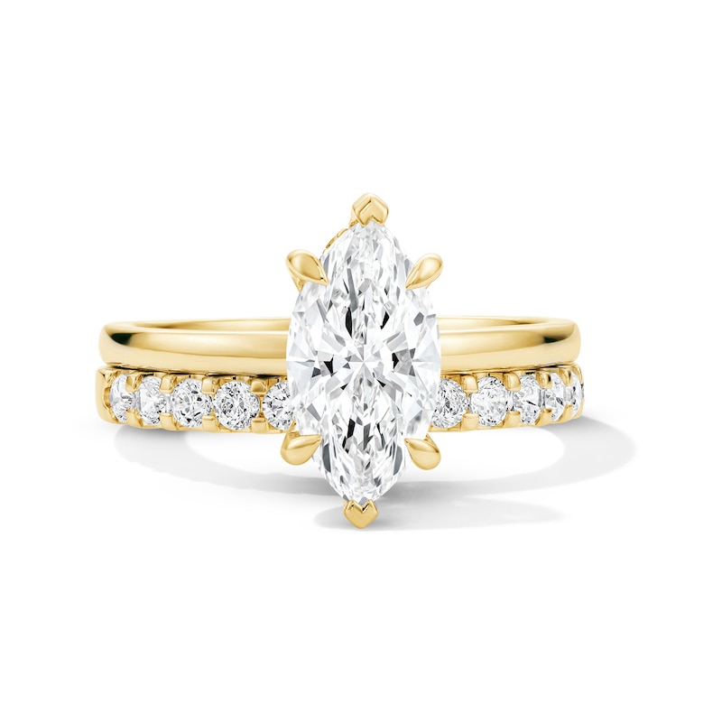 Main Image 1 of 2 CT. T.W. Marquise-Cut Certified Lab-Grown Diamond Bridal Set in 14K Yellow Gold (F/VS2)