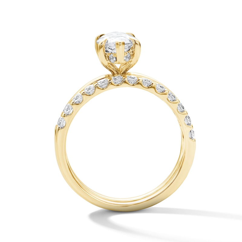 Main Image 2 of 2 CT. T.W. Marquise-Cut Certified Lab-Grown Diamond Bridal Set in 14K Yellow Gold (F/VS2)