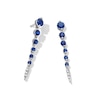 Thumbnail Image 1 of Blue Lab-Created Sapphire and Lab-Grown Diamond Accent Journey Drop Earrings in Sterling Silver (F/VS2)