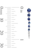 Thumbnail Image 3 of Blue Lab-Created Sapphire and Lab-Grown Diamond Accent Journey Drop Earrings in Sterling Silver (F/VS2)