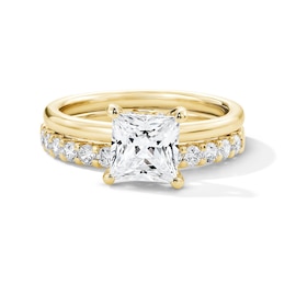 2 CT. T.W. Princess-Cut Certified Lab-Grown Diamond Bridal Set in 14K Yellow Gold (F/VS2)