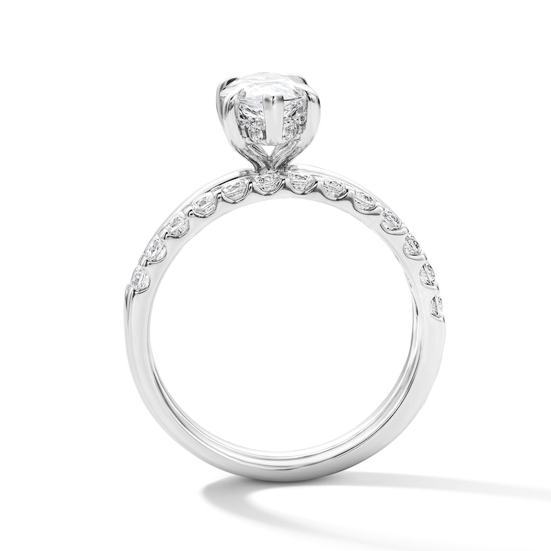 Main Image 3 of 2 CT. T.W. Marquise-Cut Certified Lab-Grown Diamond Bridal Set in 14K White Gold (F/VS2)