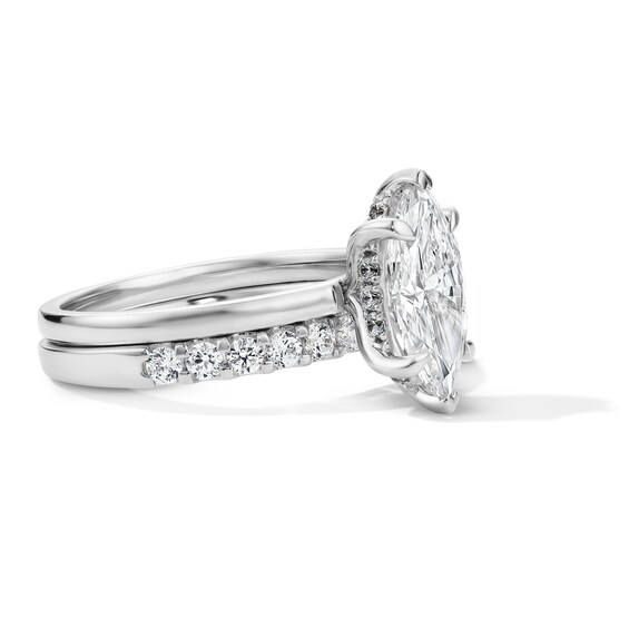 2 CT. T.w. Marquise-Cut Certified Lab-Grown Diamond Bridal Set in 14K White Gold (F/Vs2)