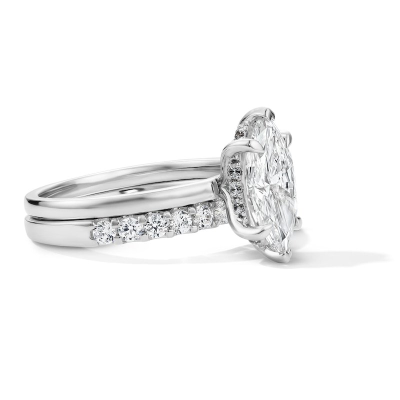 Main Image 4 of 2 CT. T.W. Marquise-Cut Certified Lab-Grown Diamond Bridal Set in 14K White Gold (F/VS2)