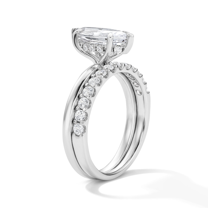Main Image 5 of 2 CT. T.W. Marquise-Cut Certified Lab-Grown Diamond Bridal Set in 14K White Gold (F/VS2)