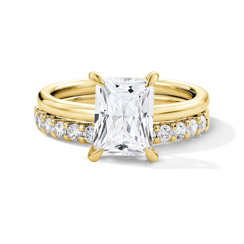 Main Image 1 of 2 CT. T.W. Radiant-Cut Certified Lab-Grown Diamond Bridal Set in 14K Yellow Gold (F/VS2)