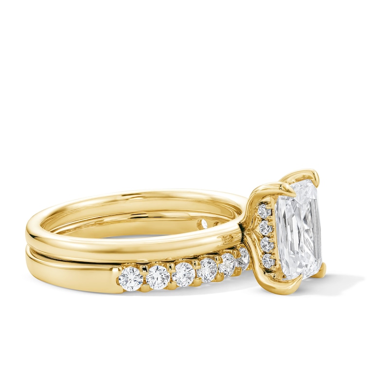 Main Image 3 of 2 CT. T.W. Radiant-Cut Certified Lab-Grown Diamond Bridal Set in 14K Yellow Gold (F/VS2)