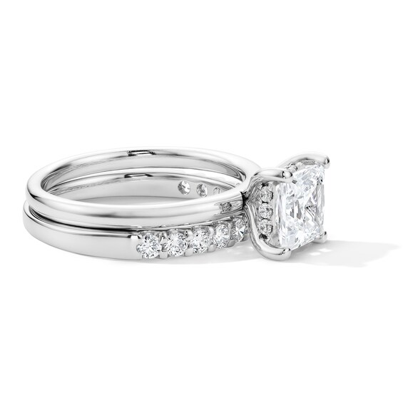 2 CT. T.w. Princess-Cut Certified Lab-Grown Diamond Bridal Set in 14K Gold (F/Vs2