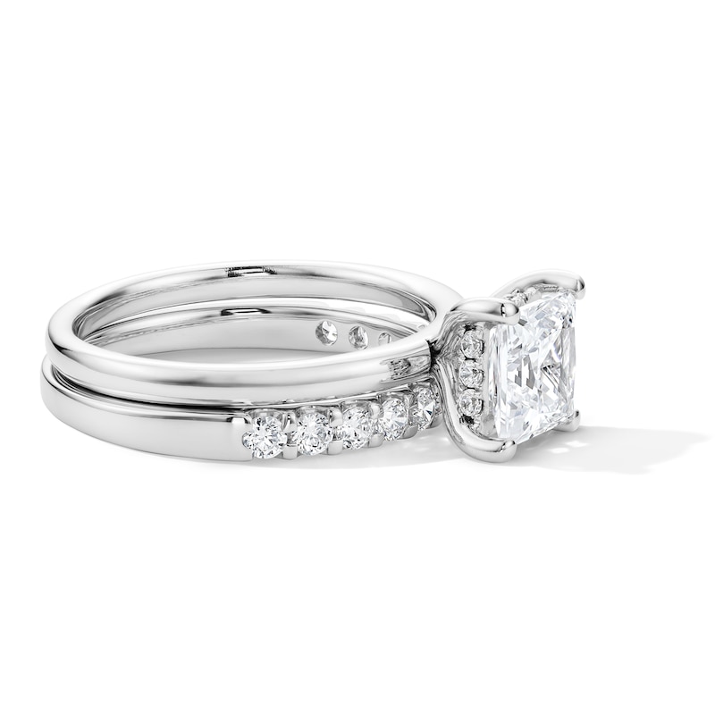 Main Image 4 of 2 CT. T.W. Princess-Cut Certified Lab-Grown Diamond Bridal Set in 14K White Gold (F/VS2)