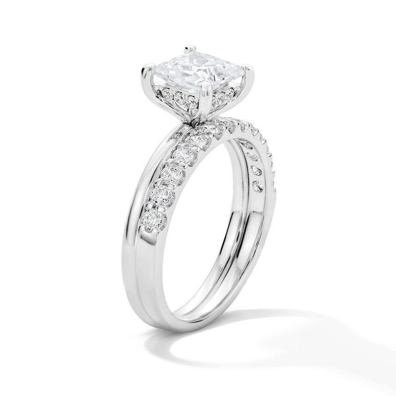 Main Image 5 of 2 CT. T.W. Princess-Cut Certified Lab-Grown Diamond Bridal Set in 14K White Gold (F/VS2)