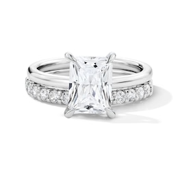 2 CT.T.W. Radiant-Cut Certified Lab-Grown Diamond Bridal Set in 14K White Gold (F/VS2)