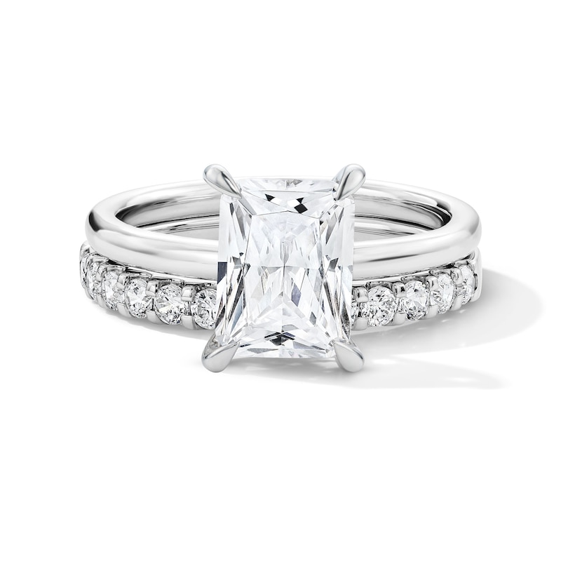 Main Image 1 of 2 CT.T.W. Radiant-Cut Certified Lab-Grown Diamond Bridal Set in 14K White Gold (F/VS2)