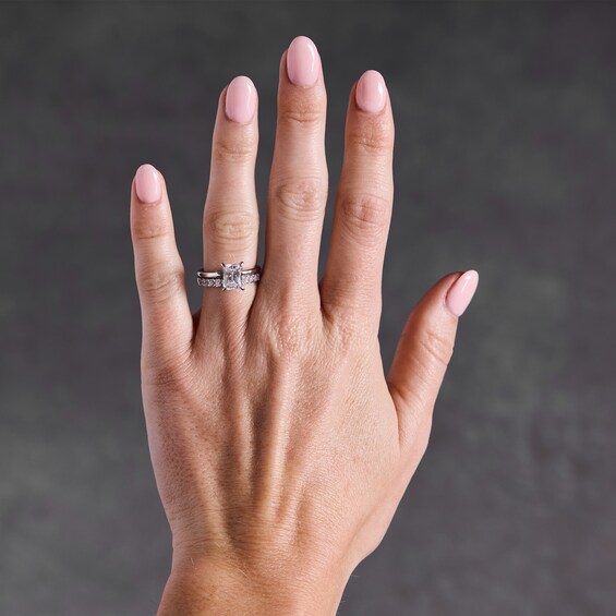 2 Ct.t.w. Radiant-Cut Certified Lab-Grown Diamond Bridal Set in 14K White Gold (F/Vs2)