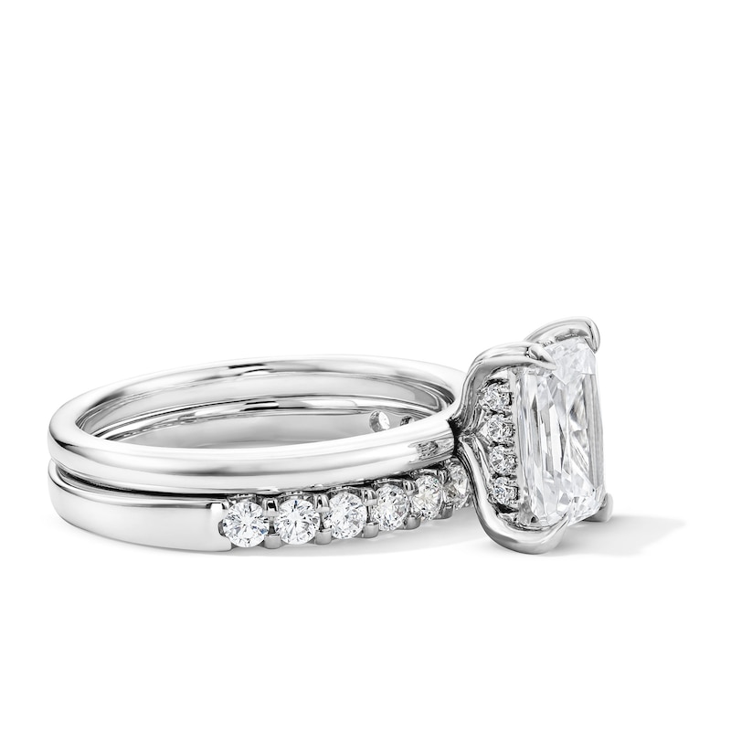 Main Image 4 of 2 CT.T.W. Radiant-Cut Certified Lab-Grown Diamond Bridal Set in 14K White Gold (F/VS2)