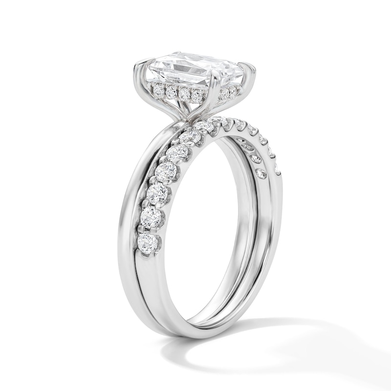 Main Image 5 of 2 CT.T.W. Radiant-Cut Certified Lab-Grown Diamond Bridal Set in 14K White Gold (F/VS2)