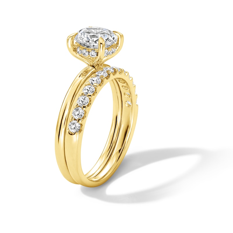 Main Image 4 of 2 CT. T.W. Certified Lab-Grown Diamond Bridal Set in 14K Yellow Gold (F/VS2)