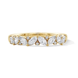 1/2 CT. T.W. Marquise-Cut Certified Lab-Grown Diamond Contemporary Band in 14K Gold (F/VS2)