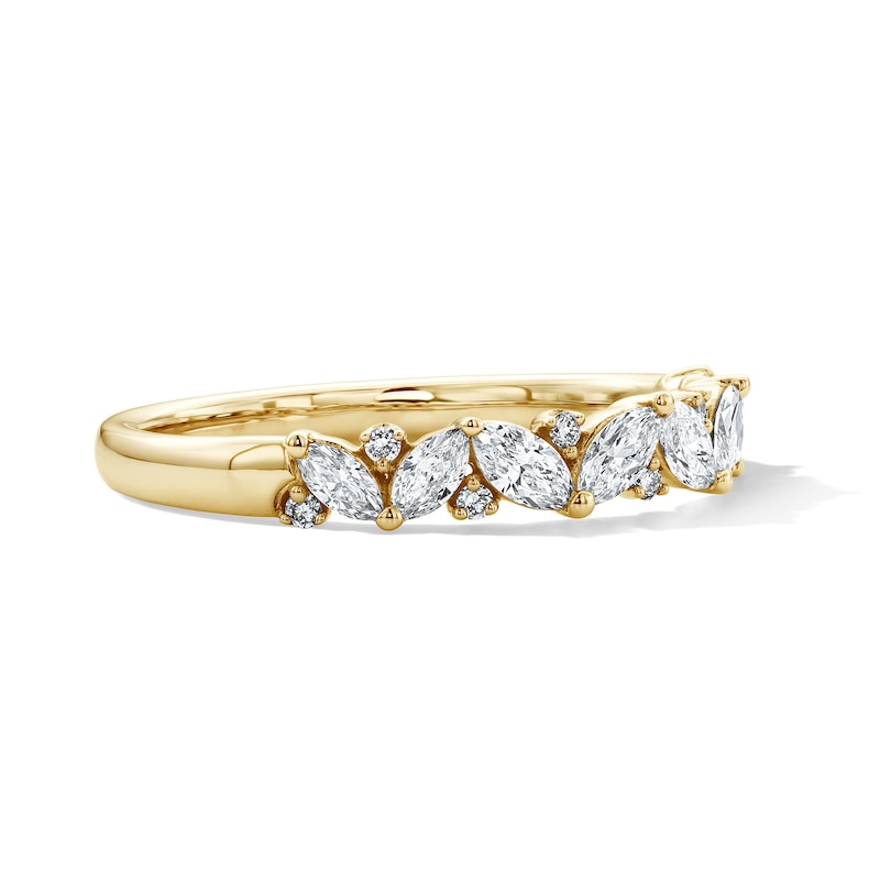 Main Image 2 of 1/2 CT. T.W. Marquise-Cut Certified Lab-Grown Diamond Contemporary Band in 14K Gold (F/VS2)