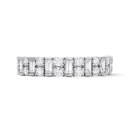 1 CT. T.W. Baguette-Cut Lab-Grown Diamond Multi-Row Anniversary Band in 10K White Gold (F/VS2)