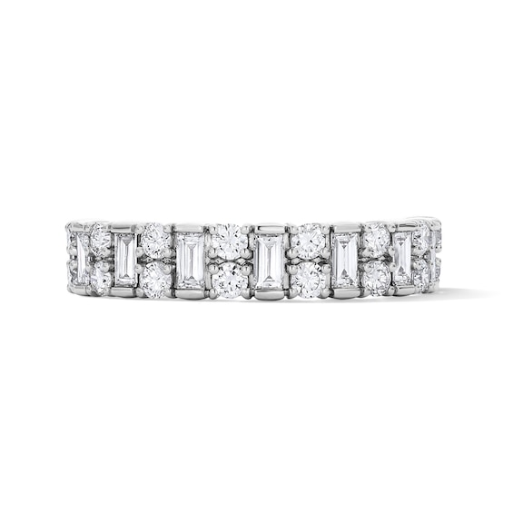 1 CT. T.w. Baguette-Cut Lab-Grown Diamond Multi-Row Anniversary Band in 10K White Gold (F/Vs2)
