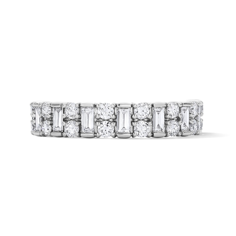 Main Image 1 of 1 CT. T.W. Baguette-Cut Lab-Grown Diamond Multi-Row Anniversary Band in 10K White Gold (F/VS2)