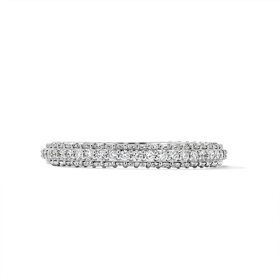 7/8 CT. T.w. Lab-Grown Diamond Three-Sided Anniversary Band in 14K White Gold (F/Vs2)