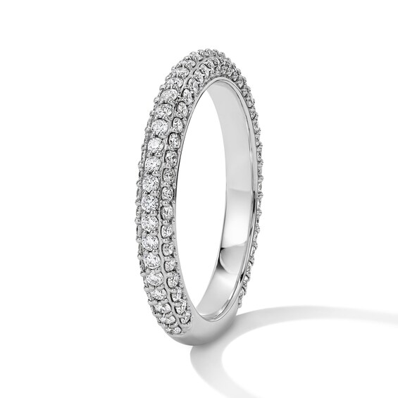 7/8 CT. T.w. Lab-Grown Diamond Three-Sided Anniversary Band in 14K White Gold (F/Vs2)