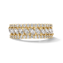 1-1/4 CT. T.W. Marquise-Cut Certified Lab-Grown Diamond Multi-Row Anniversary Band in 14K Gold (F/VS2)
