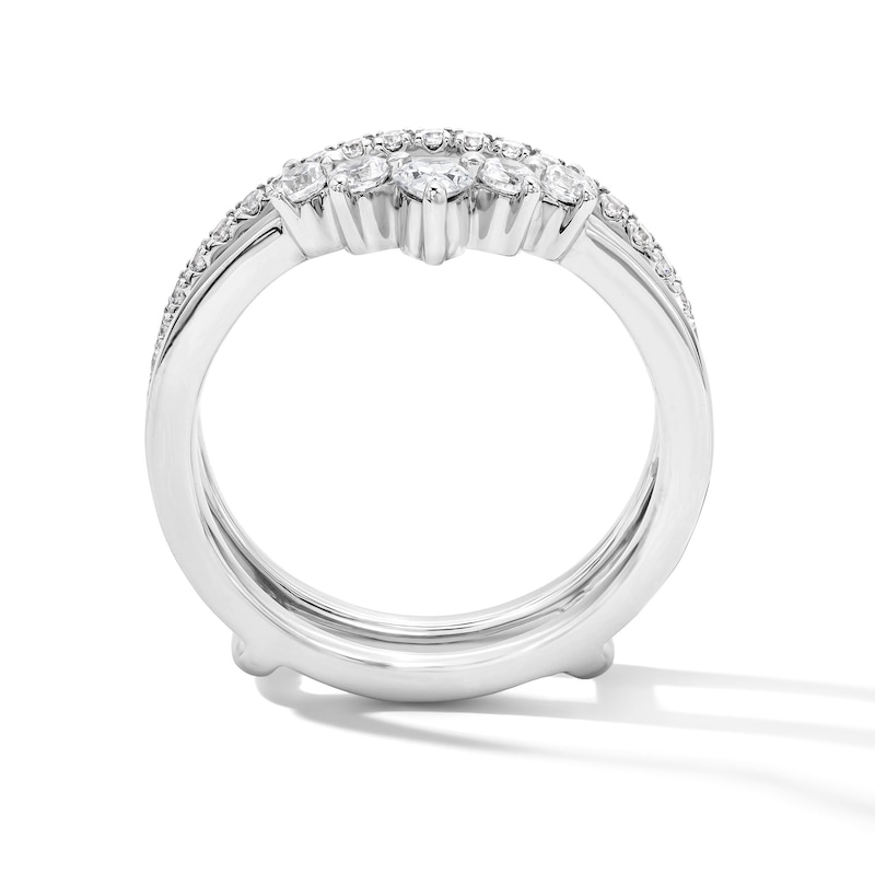 Main Image 3 of 1/2 CT. T.W. Pear-Shaped Lab-Grown Diamond Solitaire Enhancer Ring in 14K White Gold (F/VS2)