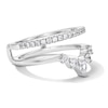 Thumbnail Image 4 of 1/2 CT. T.W. Pear-Shaped Lab-Grown Diamond Solitaire Enhancer Ring in 14K White Gold (F/VS2)