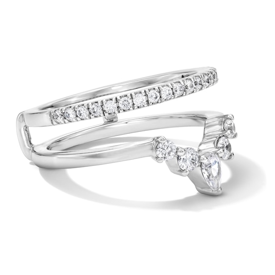 1/2 CT. T.w. Pear-Shaped Lab-Grown Diamond Solitaire Enhancer Ring in 14K White Gold (F/Vs2)