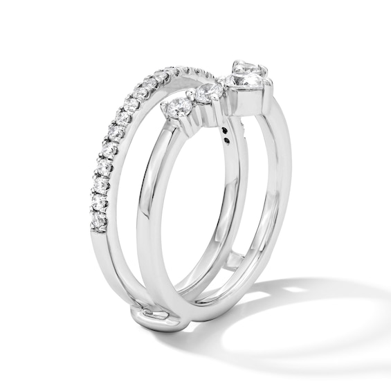 1/2 CT. T.w. Pear-Shaped Lab-Grown Diamond Solitaire Enhancer Ring in 14K White Gold (F/Vs2)