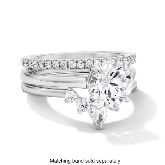 1/2 CT. T.w. Pear-Shaped Lab-Grown Diamond Solitaire Enhancer Ring in 14K White Gold (F/Vs2)
