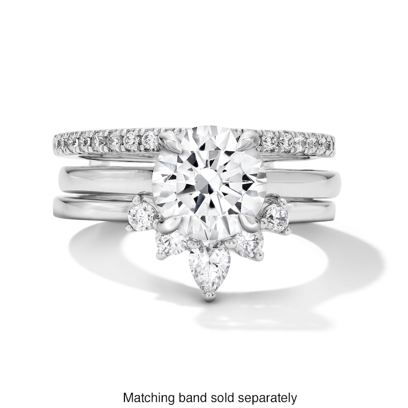 Main Image 7 of 1/2 CT. T.W. Pear-Shaped Lab-Grown Diamond Solitaire Enhancer Ring in 14K White Gold (F/VS2)