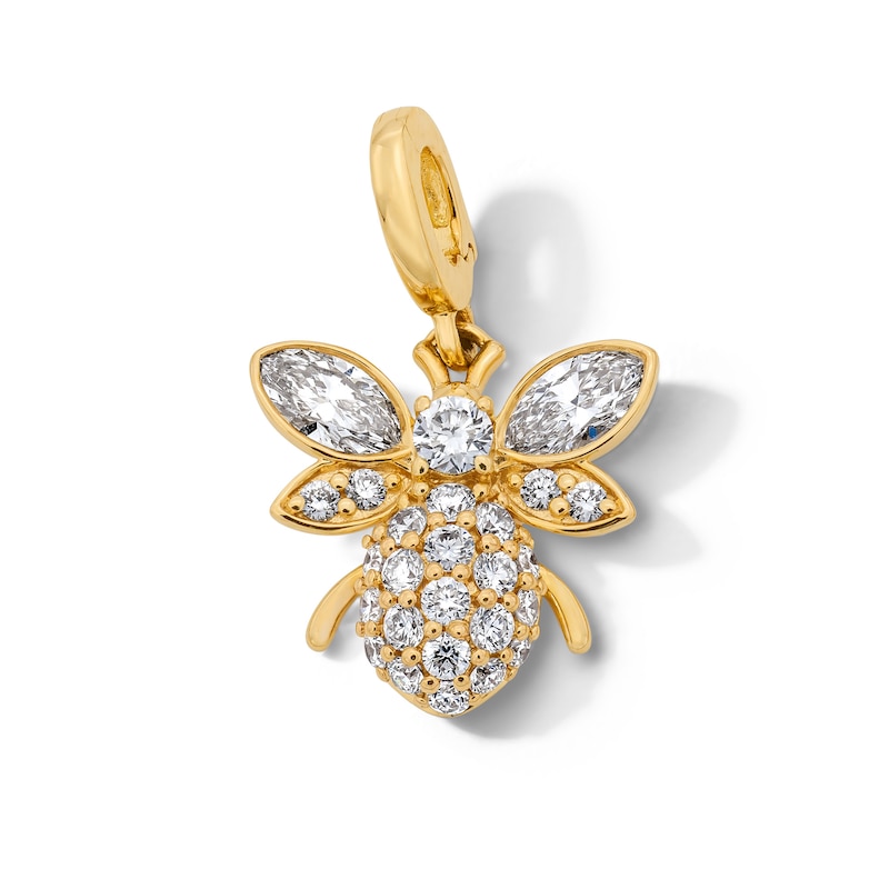 Main Image 1 of 5/8 CT. T.W. Certified Lab-Grown Diamond Bee Necklace Charm in 10K Gold (F/VS2)