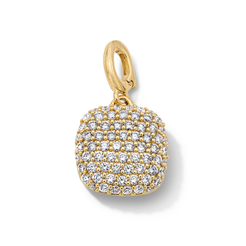 Main Image 1 of 5/8 CT. T.W. Certified Lab-Grown Multi-Diamond Cushion-Shaped Necklace Charm in 10K Gold (F/VS2)