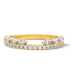 1/2 CT. T.W. Marquise and Round Lab-Grown Diamond Enhancer Ring in 14K Gold (F/VS2)