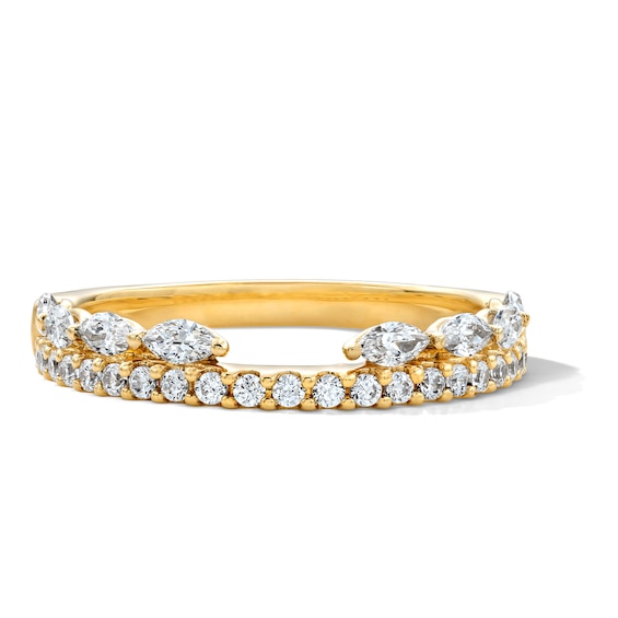1/2 CT. T.w. Marquise and Round Lab-Grown Diamond Enhancer Ring in 14K Gold (F/Vs2)