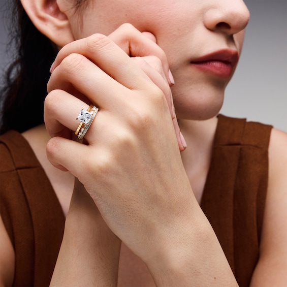 1/2 CT. T.w. Marquise and Round Lab-Grown Diamond Enhancer Ring in 14K Gold (F/Vs2)