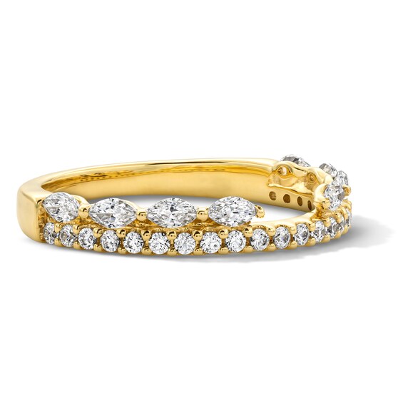 1/2 CT. T.w. Marquise and Round Lab-Grown Diamond Enhancer Ring in 14K Gold (F/Vs2)