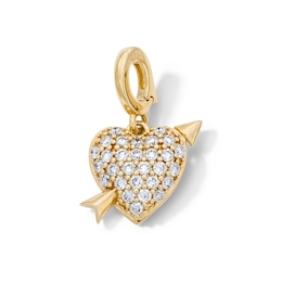 1/4 CT. T.W. Certified Lab-Grown Diamond Heart with Arrow Necklace Charm in 10K Gold (F/VS2)