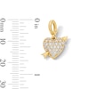 Thumbnail Image 3 of 1/4 CT. T.W. Certified Lab-Grown Diamond Heart with Arrow Necklace Charm in 10K Gold (F/VS2)