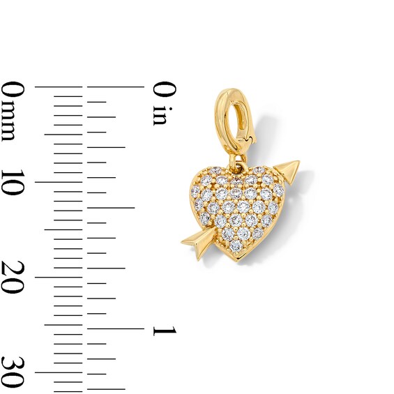1/4 CT. T.w. Lab-Grown Diamond Heart with Arrow Necklace Charm in 10K Gold (F/Vs2)