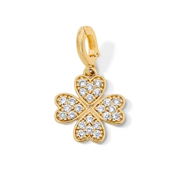 1/4 CT. T.W. Certified Lab-Grown Diamond Clover Necklace Charm in 10K Gold