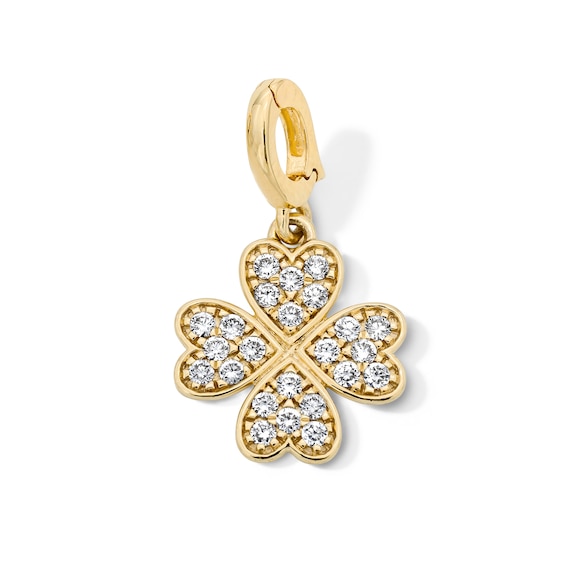 1/4 CT. T.w. Certified Lab-Grown Diamond Clover Necklace Charm in 10K Gold