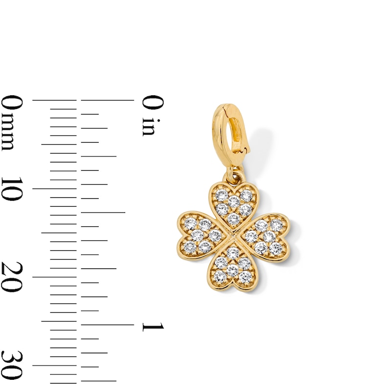 Main Image 2 of 1/4 CT. T.W. Certified Lab-Grown Diamond Clover Necklace Charm in 10K Gold