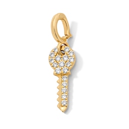 1/5 CT. T.W. Certified Lab-Grown Diamond Key Necklace Charm in 10K Gold (F/VS2)
